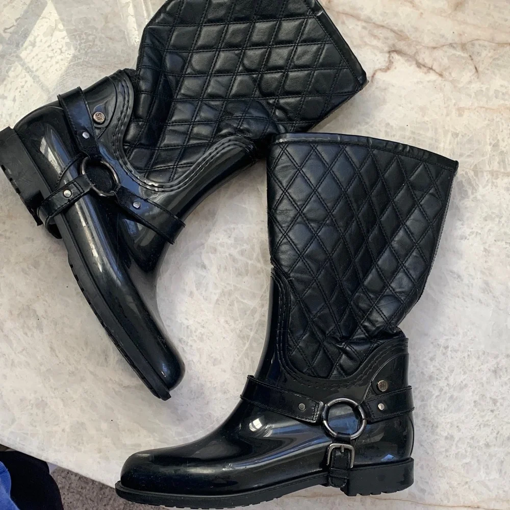 Stuart Weitzman lined rain boots - Picture 1 of 7